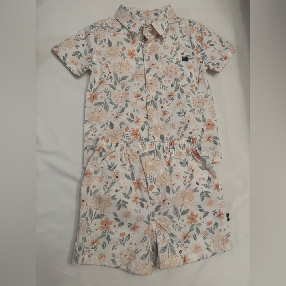 Modern Moments by Gerber 3T Button Shirt & Shorts Set NWOT - Picture 2 of 10